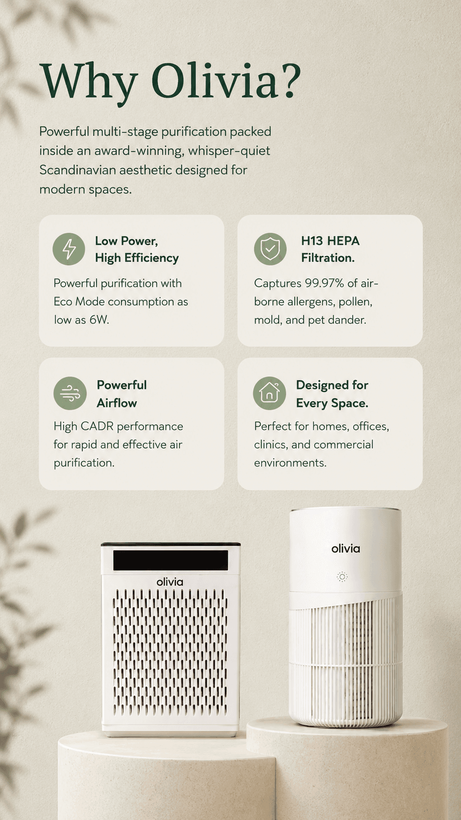 Why Olivia? Powerful multi-stage purification in a Scandinavian design